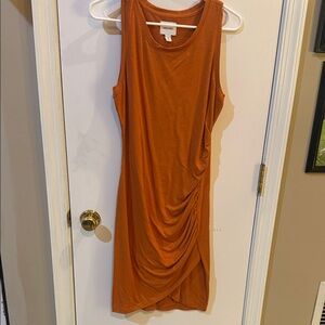 Nine West Asymmetrical Sleeveless Dress in Orange